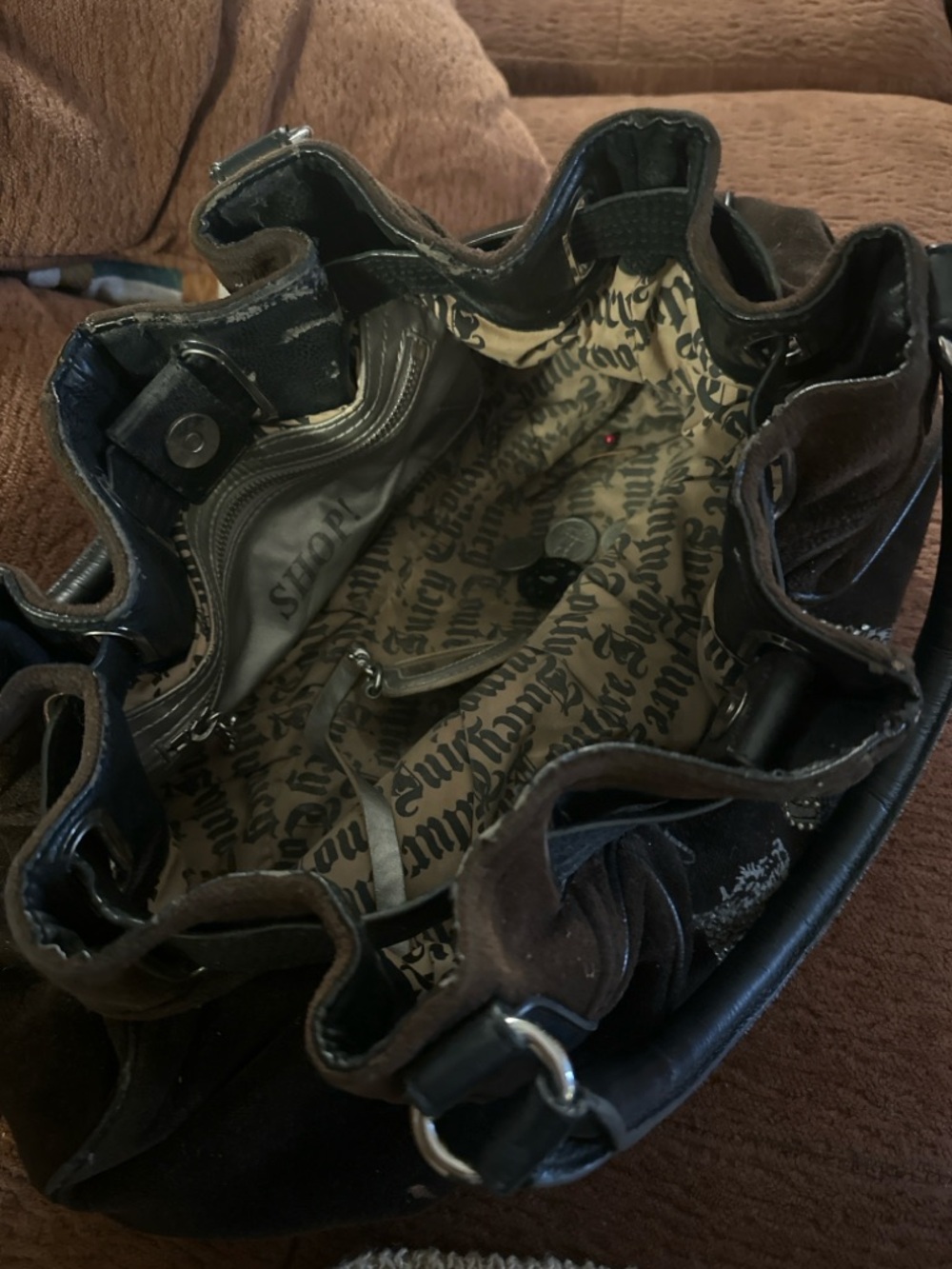 Y2K Vintage Juicy Couture Velour Crest Bag - Picture 3 of 5